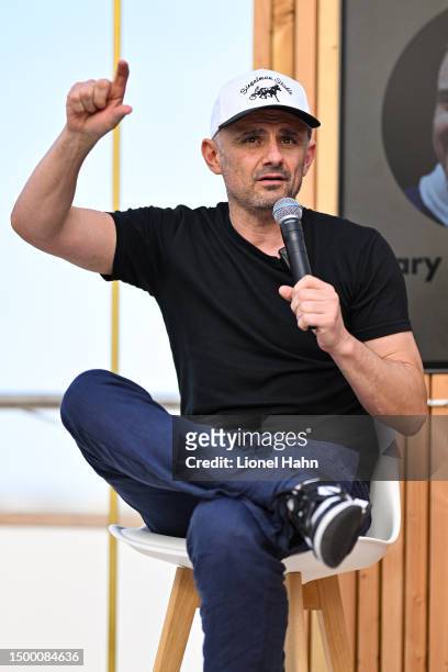 Gary Vaynerchuk speaks during the VaynerX Rose Reception on the VaynerX Yacht on June 20, 2023 in Cannes, France.