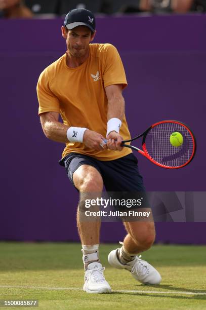 Andy Murray of Great Britain in action against Alex De Minaur of Australia during the Men's Singles First Round match on Day Two of the cinch...