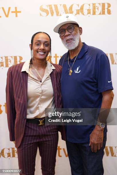 Brittney Sykes and John Carlos attend Apple TV+ “Swagger” Season 2 Juneteenth Screening with creator Reggie Rock Bythewood and stars Shinelle Azoroh,...