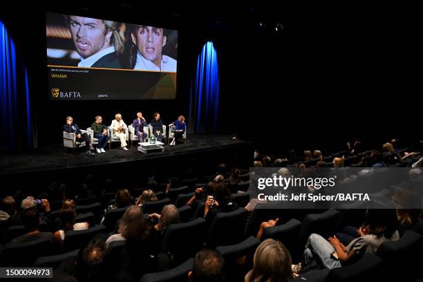 Producer John Battsek, Producer Simon Halfon, Shirlie Kemp, Andrew Ridgeley, Producer Chris Smith and Chair of the BAFTA Film Committee, Anna Higgs...