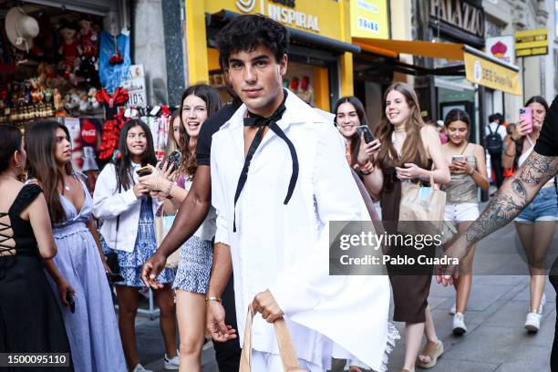 Actor Oscar Casas walks during the KFC fashion show at Gran Via on June 20, 2023 in Madrid, Spain.