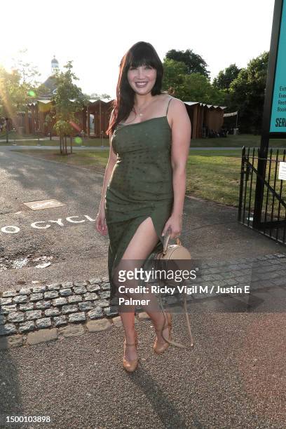 Daisy Lowe seen attending the Veronica Beard summer party at Serpentine Gallery on June 20, 2023 in London, England.