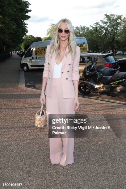 Poppy Delevingne seen attending the Veronica Beard summer party at Serpentine Gallery on June 20, 2023 in London, England.