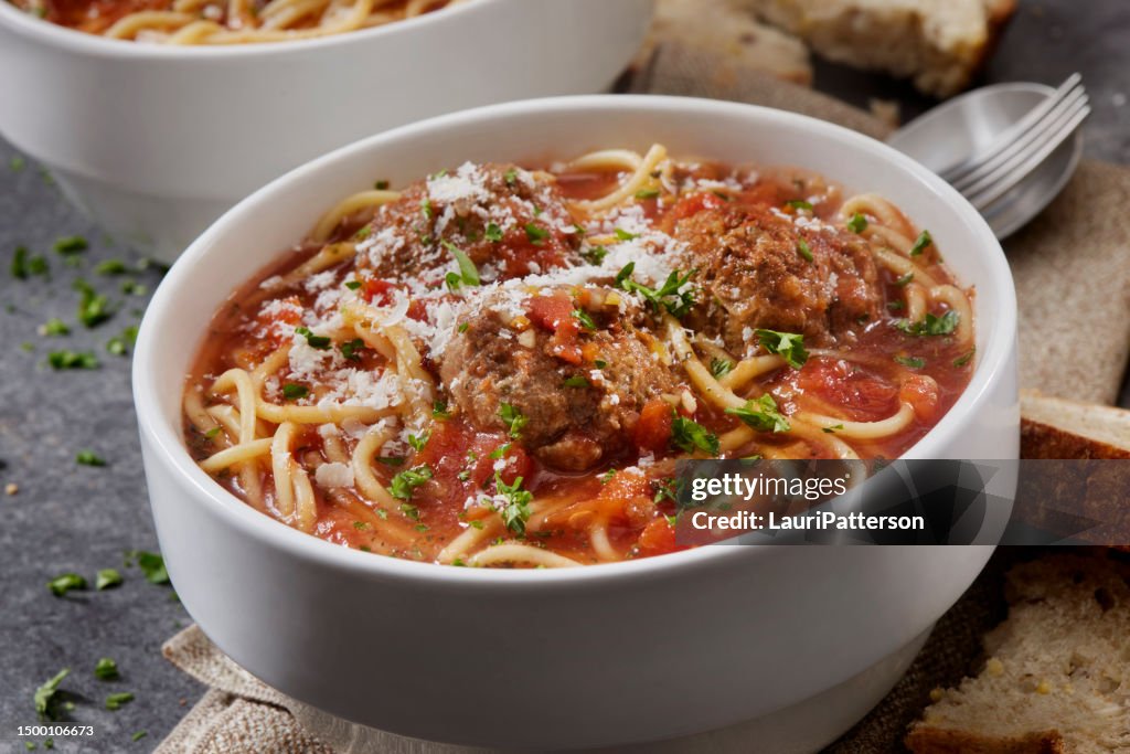 Spaghetti and Meatball Soup