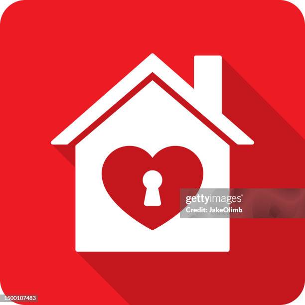 stockillustraties, clipart, cartoons en iconen met house keyhole icon silhouette - op slot doen