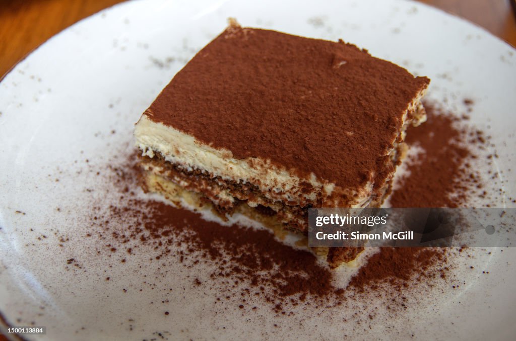 Tiramisu on a plate