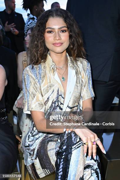 Zendaya attends the Louis Vuitton Menswear Spring/Summer 2024 show as part of Paris Fashion Week on June 20, 2023 in Paris, France.