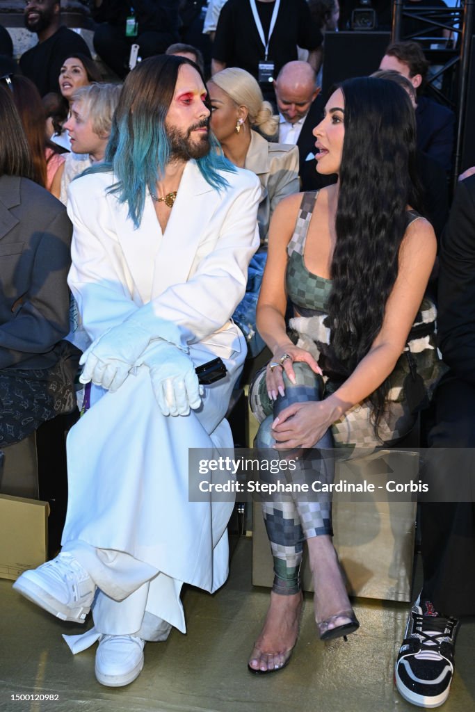 Jared Leto and Kim Kardashian attend the Louis Vuitton Menswear News  Photo - Getty Images