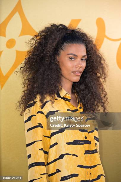 Tina Kunakey attends the Louis Vuitton Menswear Spring/Summer 2024 show as part of Paris Fashion Week on June 20, 2023 in Paris, France.