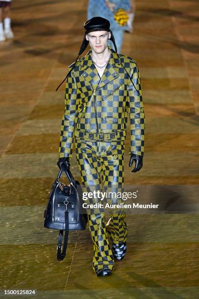 Model walks the runway during the Louis Vuitton Menswear Spring/Summer 2024 show as part of Paris Fashion Week on June 20, 2023 in Paris, France.