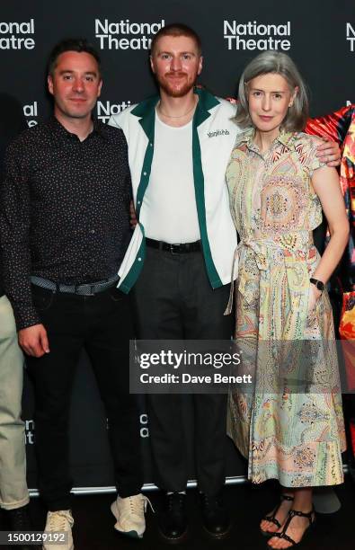 James Graham, Ryan Whittle and Gina McKee attend the press night after party for "Dear England" at The National Theatre on June 20, 2023 in London,...