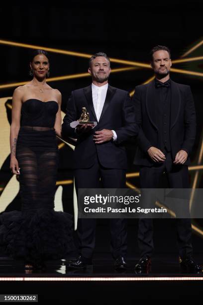 Shy'm, Warren Brown and Shane West attend the "Nymphes D'Or - Golden Nymphs" Award Ceremony during the 62nd Monte Carlo TV Festival on June 20, 2023...
