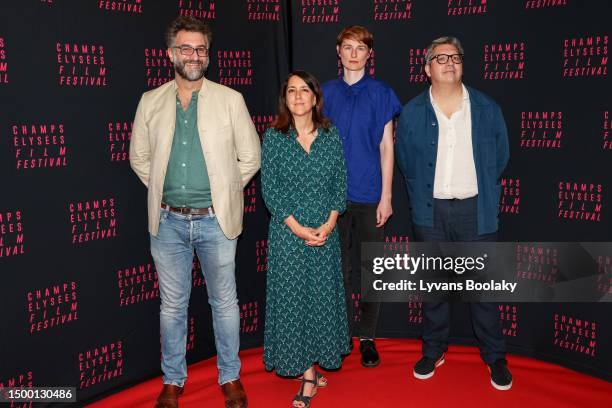Simon Riaux, Sarah Gandillot, Timé Zoppé and Alexis Bernier attend the opening ceremony photocall during the 12th Champs Elysees Film Festival at...