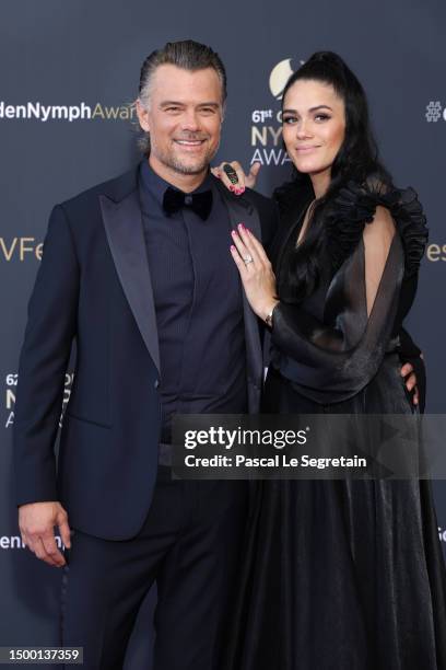 Josh Duhamel and Audra Mari attend the "Nymphes D'Or - Golden Nymphs" Award Ceremony during the 62nd Monte Carlo TV Festival on June 20, 2023 in...