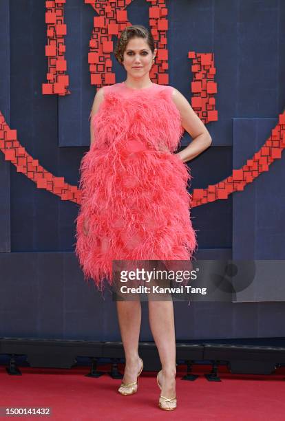 Charity Wakefield arrives at the National Portrait Gallery Re-Opening on June 20, 2023 in London, England.