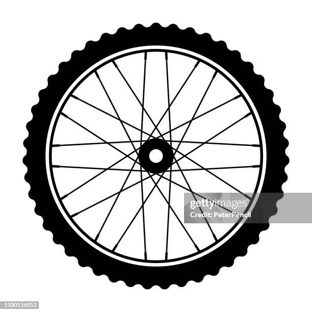 bicycle wheel. bike rubber. vector illustration - bike tyre stock illustrations