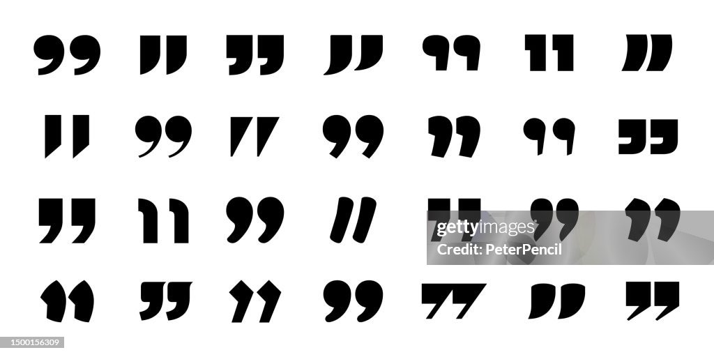 Quote Marks Abstract Vector Icon Set