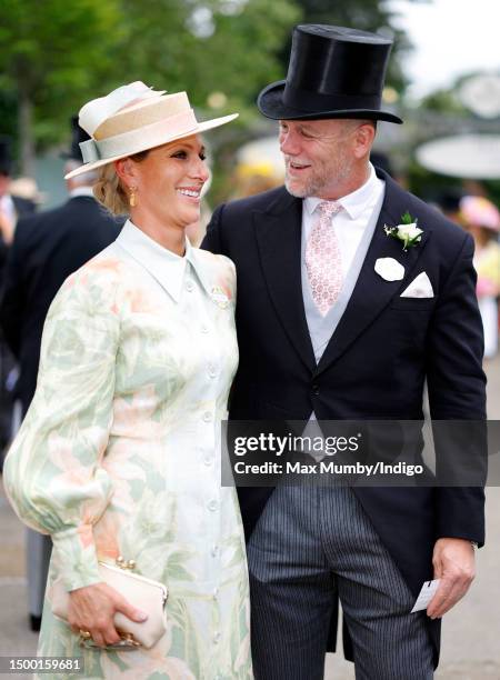 Zara Tindall and Mike Tindall attend day one of Royal Ascot 2023 at Ascot Racecourse on June 20, 2023 in Ascot, England.