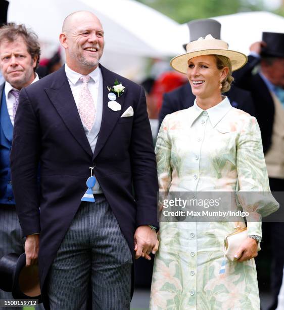 Mike Tindall and Zara Tindall attend day one of Royal Ascot 2023 at Ascot Racecourse on June 20, 2023 in Ascot, England.