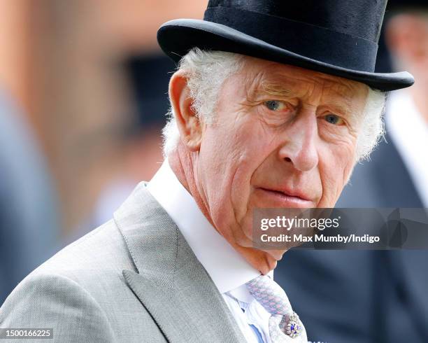 King Charles III attends day one of Royal Ascot 2023 at Ascot Racecourse on June 20, 2023 in Ascot, England.