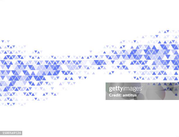 blue triangulars template - disintegration stock illustrations