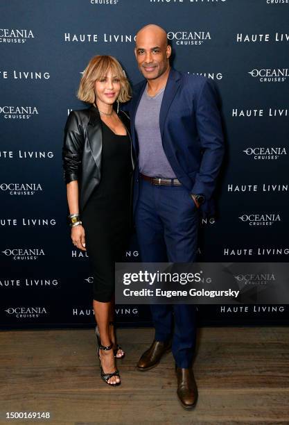 Nicole Ari Parker and Boris Kodjoe attend the Haute Living dinner celebrating Kristin Davis with Oceania Cruises and Haute Jets at Avra Madison...