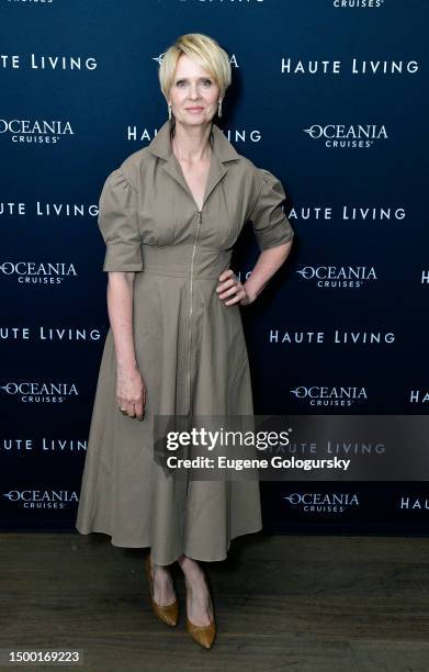 Cynthia Nixon attends the Haute Living dinner celebrating Kristin Davis with Oceania Cruises and Haute Jets at Avra Madison Estiatorio on June 20,...