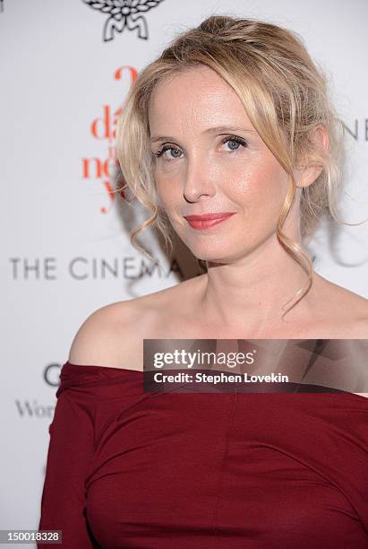 Actress Julie Delpy attends The Cinema Society special screening of "Two Days In New York" at Landmark Sunshine Cinema on August 8, 2012 in New York...