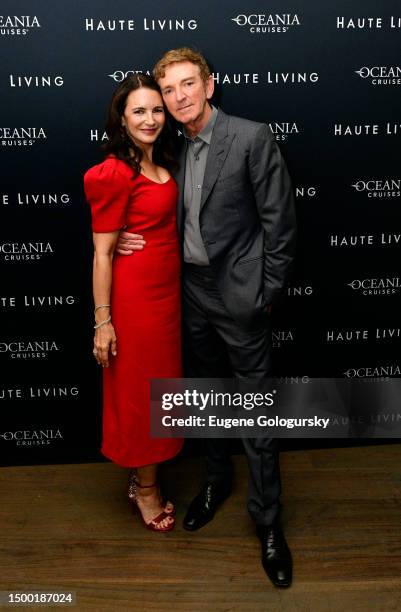 Kristin Davis and Michael Patrick King attend the Haute Living dinner celebrating Kristin Davis with Oceania Cruises and Haute Jets at Avra Madison...