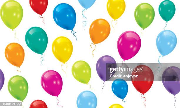 stockillustraties, clipart, cartoons en iconen met kids birthday party - heliumballon