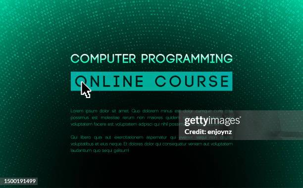 computer programming course poster - virtual university class stock illustrations