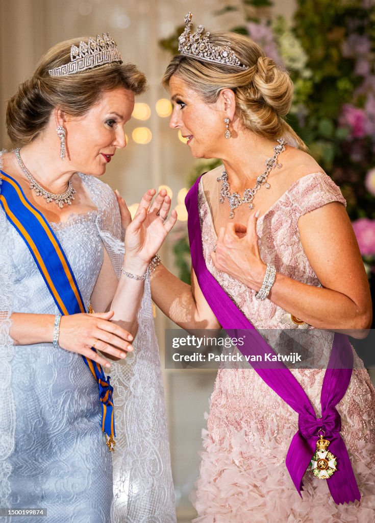 Dutch Royals State Visit To Belgium : Dinner At The Laeken Castle