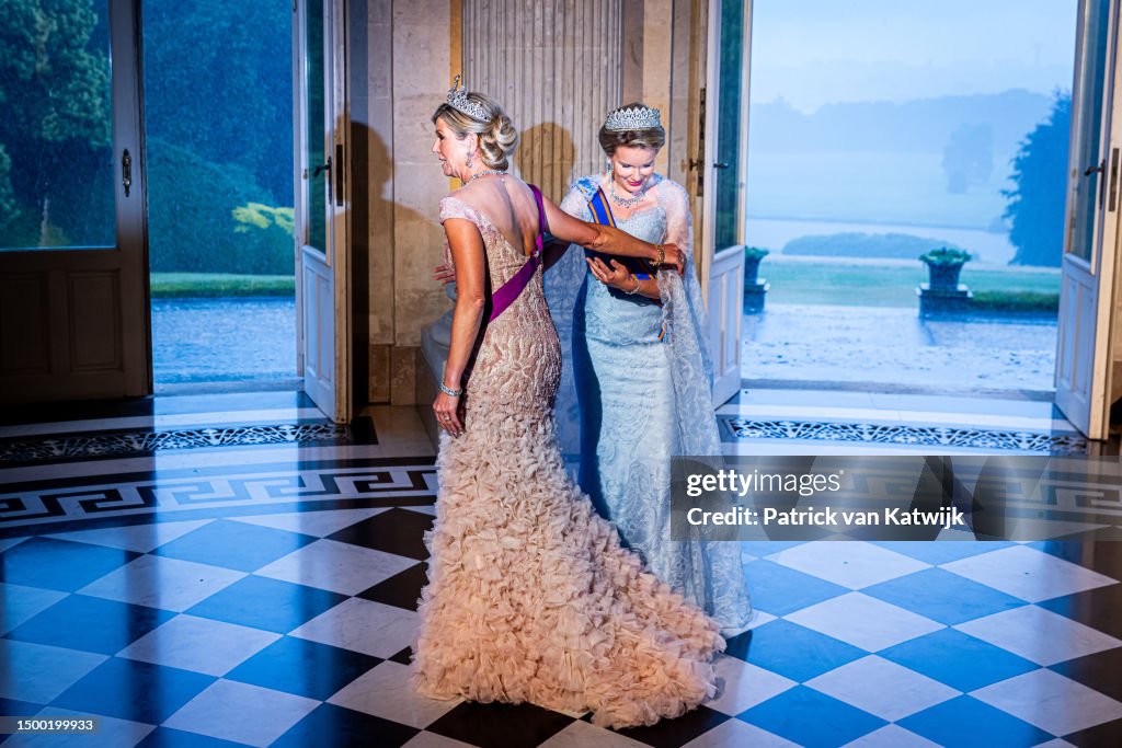 Dutch Royals State Visit To Belgium : Dinner At The Laeken Castle