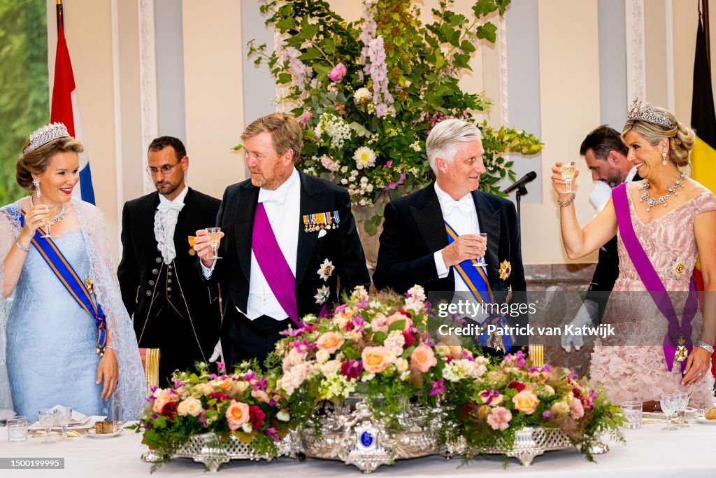 Dutch Royals State Visit To Belgium : Dinner At The Laeken Castle