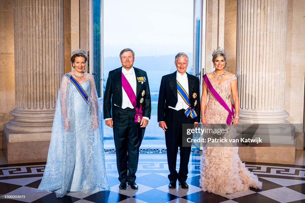 Dutch Royals State Visit To Belgium : Dinner At The Laeken Castle