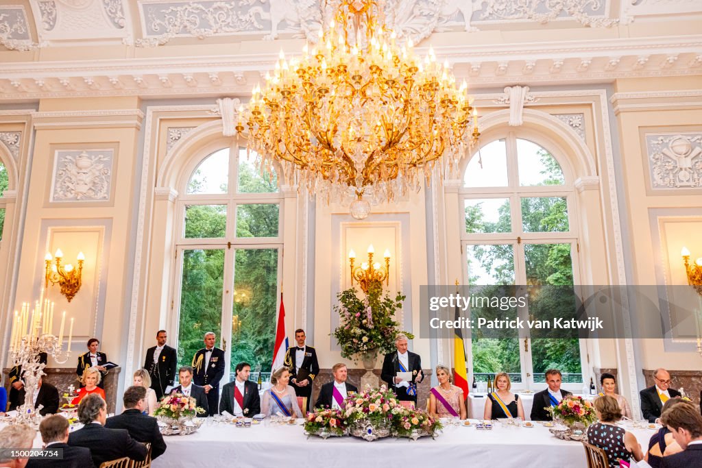 Dutch Royals State Visit To Belgium : Dinner At The Laeken Castle