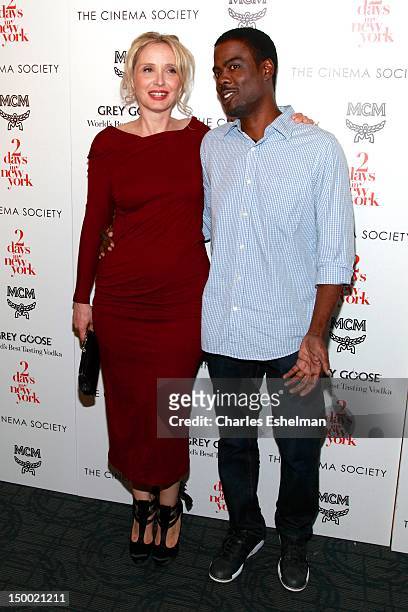 Director/actress Julie Delpy and actor Chris Rock attend The Cinema Society with MCM & Greee Goose screening of Magnolia Pictures' "2 Days In New...