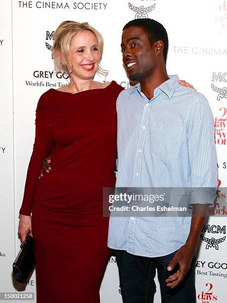 Director/actress Julie Delpy and actor Chris Rock attend The Cinema Society with MCM & Greee Goose screening of Magnolia Pictures' "2 Days In New...