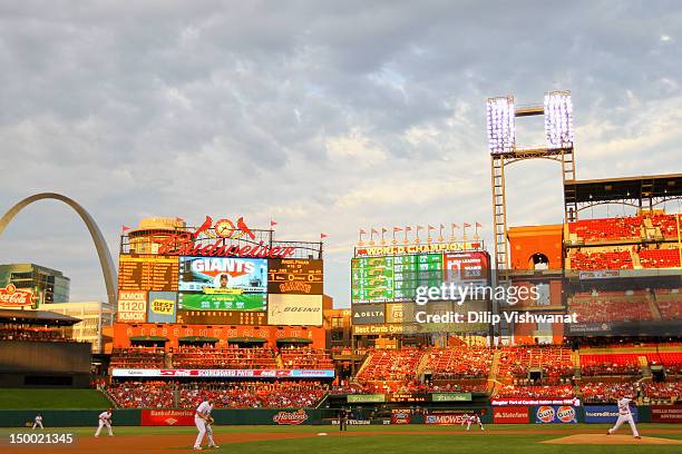 Starter Joe Kelly of the St. Louis Cardinals pitches against the San Francisco Giants at Busch Stadium on August 8, 2012 in St. Louis, Missouri.