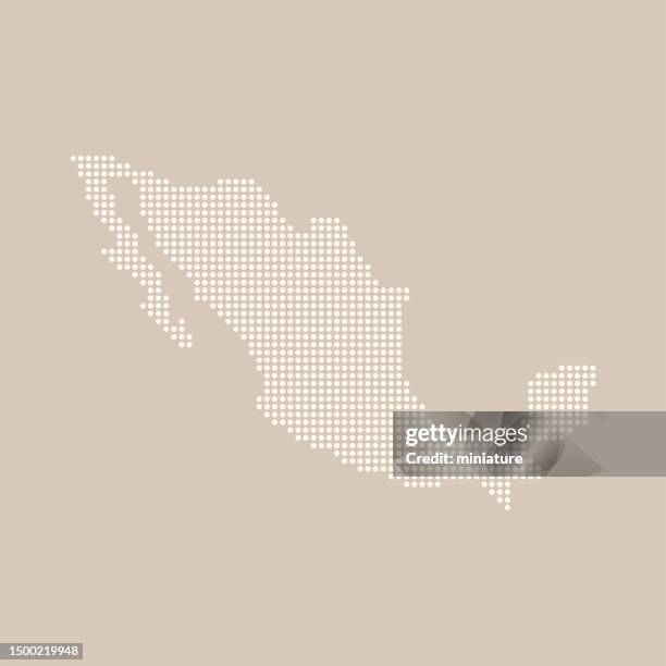 mexico map - dotted world map countries stock illustrations