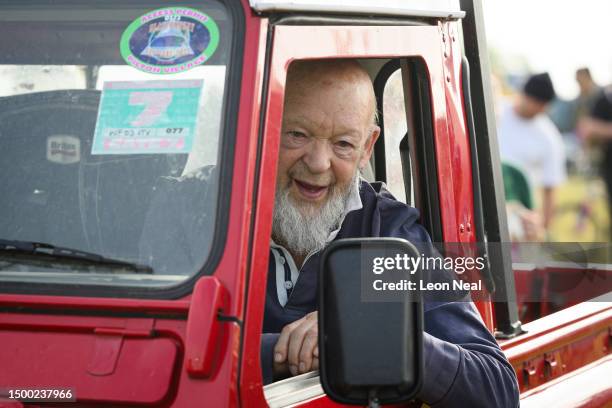 Festival founder Michael Eavis is seen after the 8am public opening of the campsites on Day 1 of Glastonbury Festival 2023 on June 21, 2023 in...