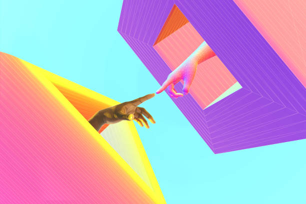 touching virtual - communication stock pictures, royalty-free photos & images