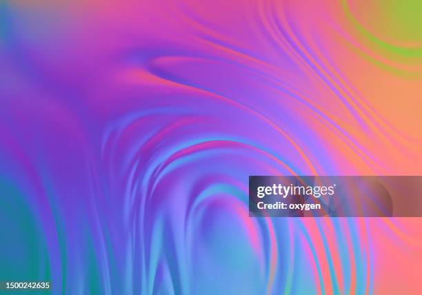 abstract folded waves neon holographic foil pearl textured multicolored background - candy samples photos et images de collection