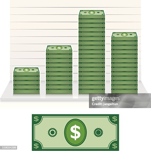 dollar-schein diagramm. - us dollar geldschein stock-grafiken, -clipart, -cartoons und -symbole