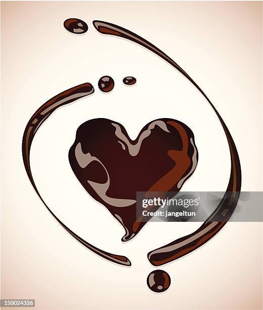 chocolate heart - chocolate background stock illustrations
