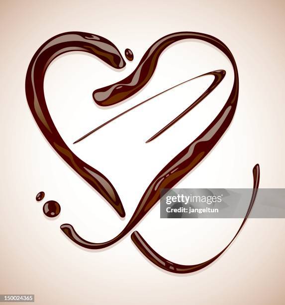 chocolate heart - liquid chocolate stock illustrations