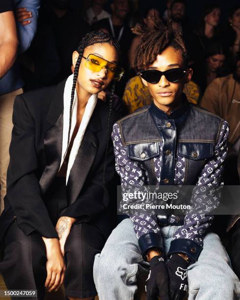 Willow Smith and Jaden Smith attend the the Louis Vuitton Menswear Spring/Summer 2024 show as part of Paris Fashion Week on June 20, 2023 in Paris,...