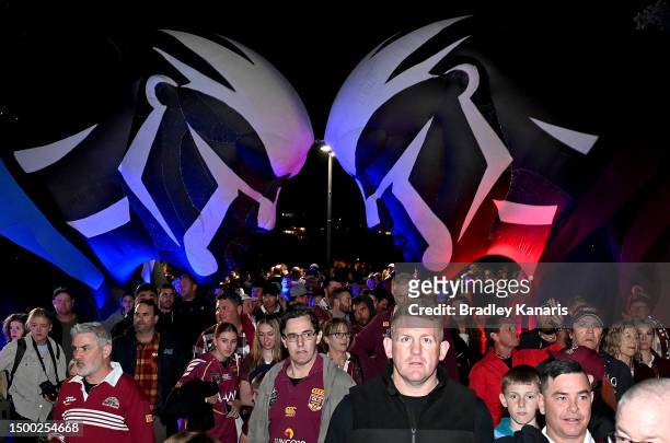 Fans are seen arriving before game two of the State of Origin series between the Queensland Maroons and the New South Wales Blues at Suncorp Stadium...