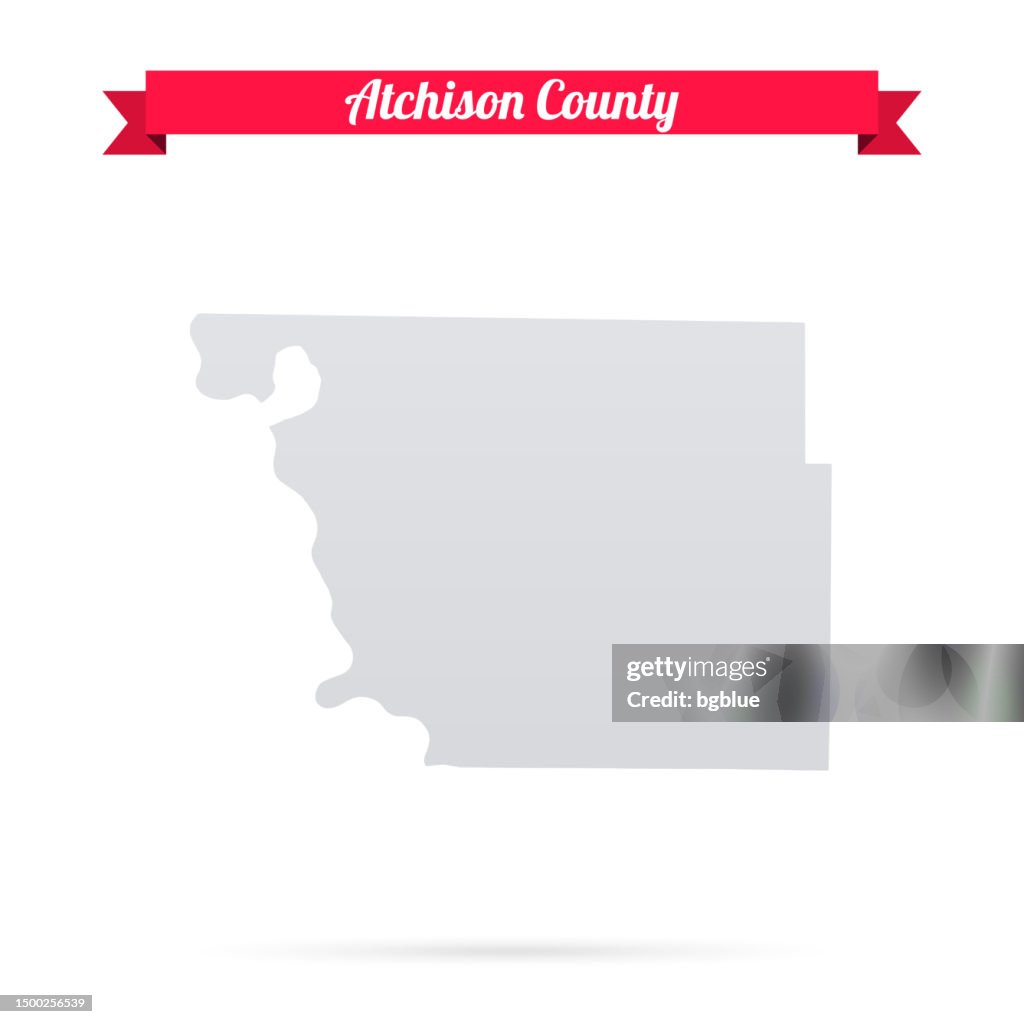 Atchison County Atchison County Missouri Map On White Background With Red Banner High ...