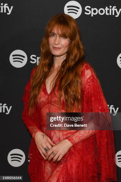 Florence Welch attends an evening of music hosted by Spotify with star-studded performances with Florence + The Machine, Jack Harlow, will.i.am and...